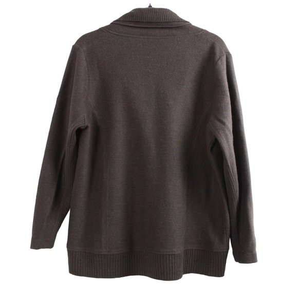 Brown Wool Double Collar Cocoon Cardigan - Picture 2 of 13